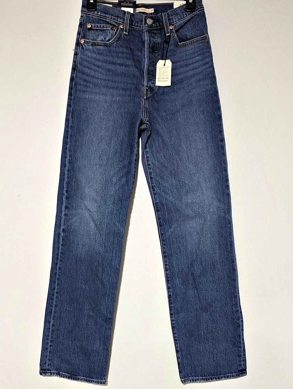 Levi's Button Fly Ribcage Straight Leg Jeans in Blue Waist 27 NWT
